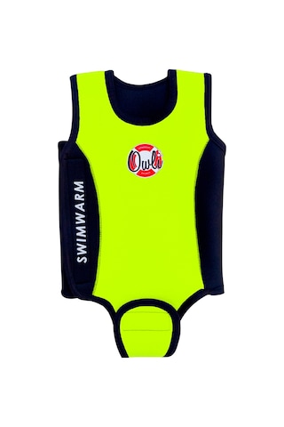 Owli Swimwarm Üşütmeyen Bebek Mayosu Neon Sarı - Siyah 001