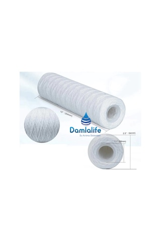 10" Inç Iplik 5 Micron Sediment Sargı Ip Tortu Filtre