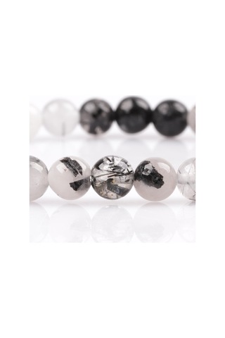 Alibaba Doğaltaş Rutil Kuvars Doğal Taş 6 MM Küre Kesim Bileklik Çok Renkli