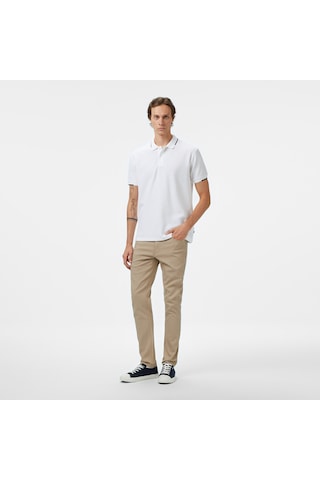 Nautica Erkek Beyaz Classic Fit Polo Yaka T-shirt Düz K55348t Beyaz