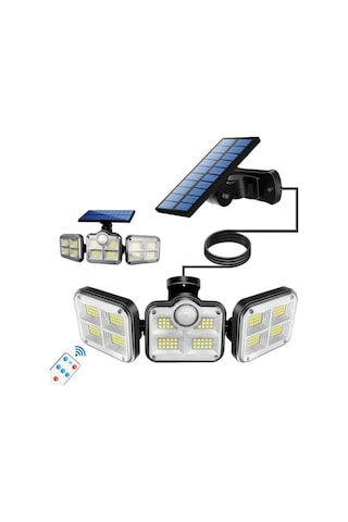 Solar Güneş Enerjili 122 Ledli Hareket Sensörlü Bahçe Aydınlatma Sokak Lambası