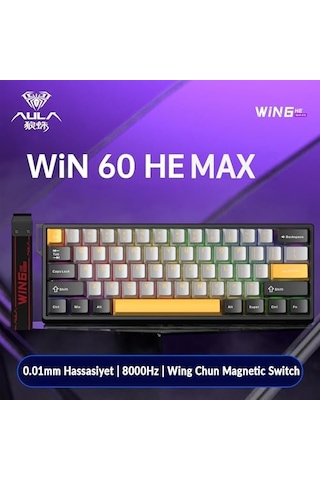 Wın60 He Max Manyetik Klavye Kablolu Oyun Amaçlı Trigger Wing Chun Switch 8000hz