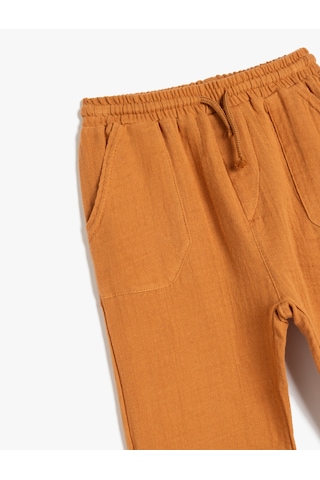 Koton Pamuklu Beli Bağcıklı Cepli Basic Jogger Pantolon Kiremit 5smb40037tw Kiremit