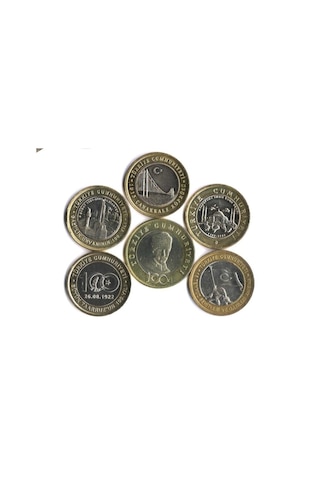 6 Adet Madeni Hatıra Para Lotu Çil Görseldeki Ürün