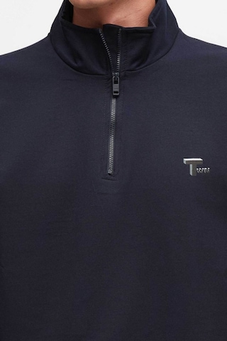 D's Damat Oversize Lacivert Düz Yarım Fermuarlı Pamuklu Mevsimlik Sweatshirt 2ECE25ORT2796 Lacivert