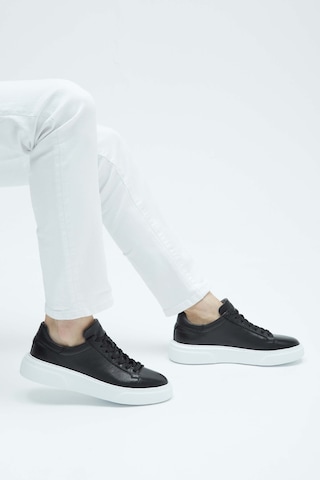 Tamer Tanca Erkek Hakiki Deri Siyah Sneakers & Spor Ayakkabı 04 2501 Erk Ayk Y23 Sıyah Fltr Siyah