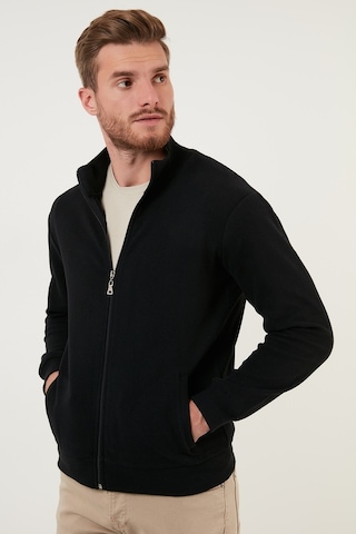 Buratti Pamuklu Fermuarlı Dik Yaka Cepli Erkek Hırka 456210 Siyah