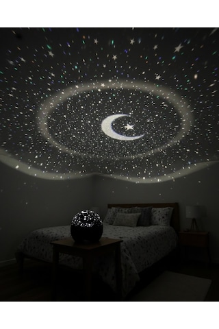 Fişli Yıldız Projektör Gece Lambası Müzikli Renkli