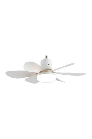 Mikemarket11 Zaman Ayarlı Uzaktan Kumandalı Pervaneli Tavan Vantilatörü Lamba Çok Renkli 52cm E27 Çok Renkli