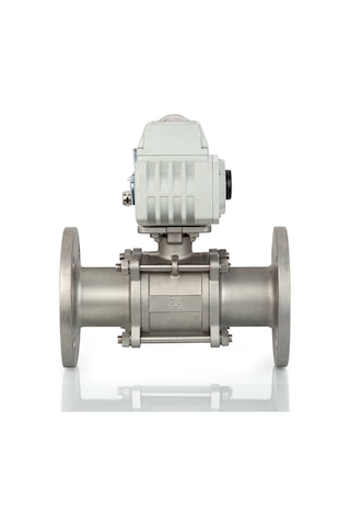 Unox Dn25 - 1" 220 V Ac Elektrikli Aktüatörlü Flanşlı Küresel Vana 3 Parçalı