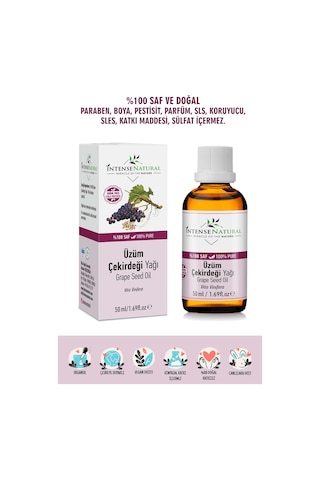 Intense Natural Üzüm Çekirdeği Yağı Soğuk Sıkım 50 ML
