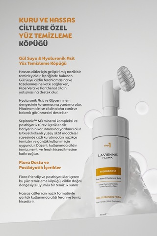 Hydraboost, Kuru/hassas Ciltler İçin Yüz Temizleme Köpüğü - Gül Suyu, Hyaluronik Asit Ve Postbiyotik - 802848593