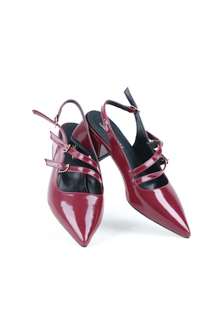 Ayakkabımood S.p 4 Cm Arka Açık Sivri Burun Rugan Kadın Ayakkabı Bordo