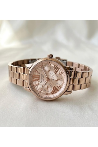 Ferrucci Fc53479 Multifonksiyonlu Çelik Kordon Ve Kasa Kadın Kol Saati+bileklik Hediye Rose Gold