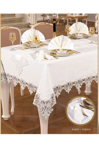 Gülse Yemek Takımı Masa Seti 12 Kişilik 26 Parça 160 260 Cmrunner Set Krem Çok Renkli