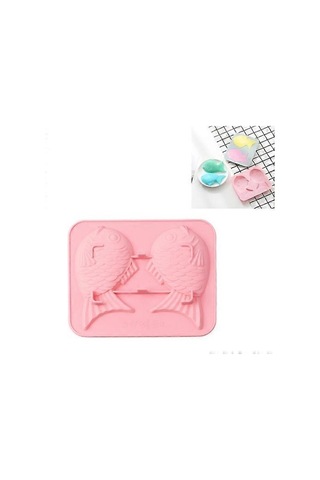 6 Adet Çipura Silikon Pişirme Aracı Karikatür Kek Buz Tepsisi Kalıbı Pembe Çok Renkli