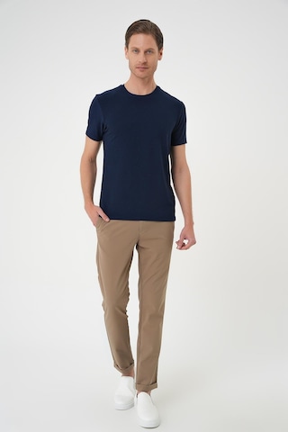 Efor Comfort Fit Bisiklet Yaka Kabartma Desenli Casual Lacivert Tişört Ts 899 Lacivert
