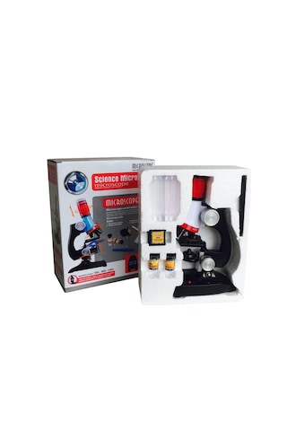 Microscope mikroskop öğrenci seti 21cmx7,5cmx12cm  LED 100X, 40