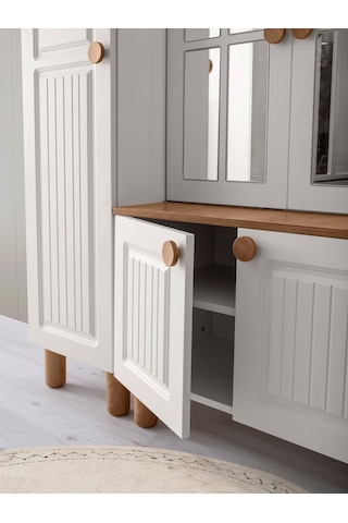 Rüzgar Mdf Portmanto Krem - Meşe