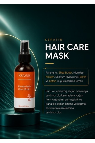 Louvess Argan Yağı Shea Butter Kafein Keratin Saç Bakım Maskesi 150 ML