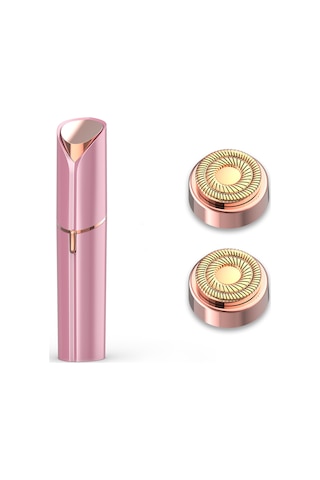 Yifomall Kadınlar İçin 18 Ayar Altın Kaplama Led Işıklı Tıraş Makinesi, Gül Kurusu Rengi, 2 Değiştirme Bıçağı, Halka Hareketli Bıyık-çene Tüy Uzaklaştırıcı Çok Renkli