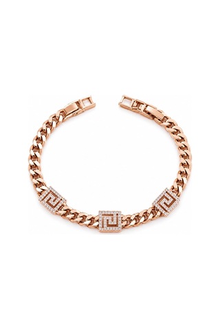 Xp Jewelry Taşlı Kare Labirent Bileklik Rose Gold Premium
