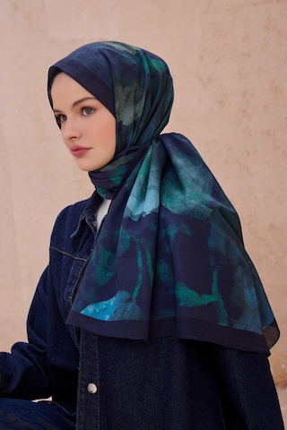 Belli Fresh Çiçek Desen Vintage Şal 1 Lacivert