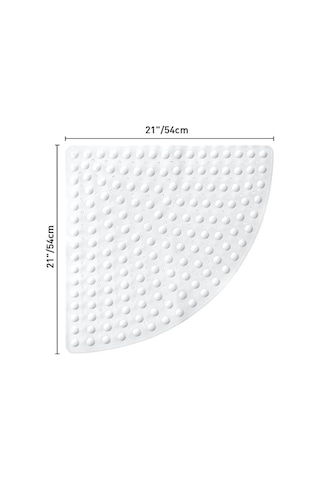 Mainshop Köşe Banyo Duş Paspası Ve Duşakabin Paspasları Tahliye Delikli 54x54 Cm M-163 Beyaz