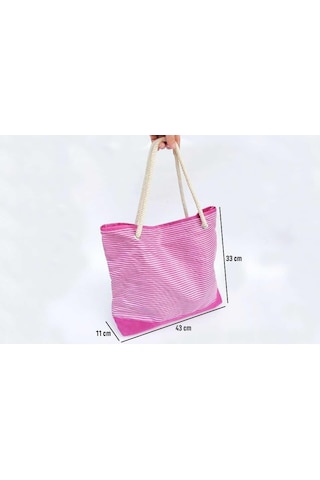 Pazar Çantası Alışveriş Çantası Plaj Çantası Günlük El Çantası Pembe