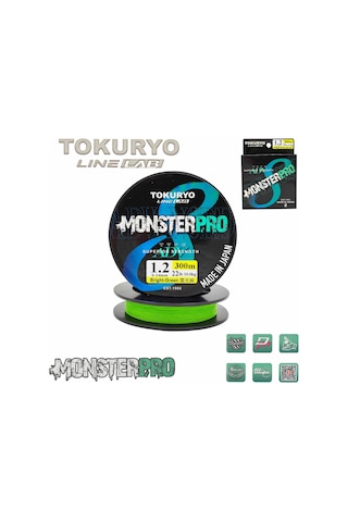 Tokuryo Lıne Lab Monsterpro X8 1.2pe 0.14mm 22ıb 10.0kg Bright-gr