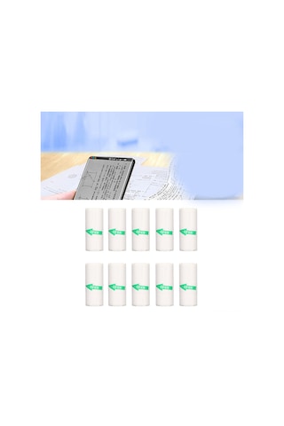 Moveevo 57x25mm Transparan Termal Yazıcı Kağıdı - Kendinden Yapışkan, Etiket/fotoğraf Yazdırma, 10'lu Paket 10 Rulo