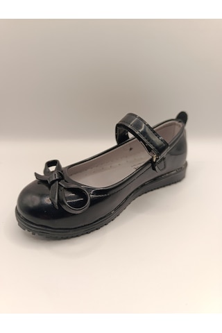 Kız Çocuk Rugan Kaydırmaz Taban Babet Siyah