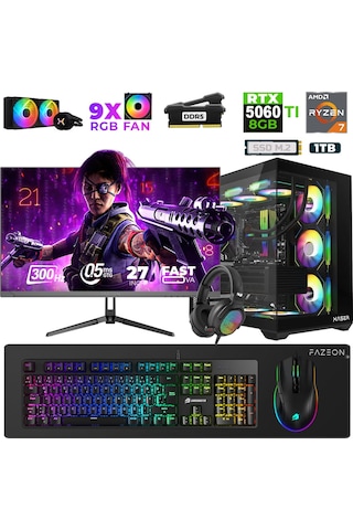 Xaser Star X510 R7-7800X3D 32 GB 1 TB M.2 NVMe SSD 8 GB RTX5060Ti 27" Free Dos Dizüstü Bilgisayar