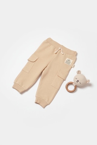 BabyCosy Organik Cepli Pantolon Taş