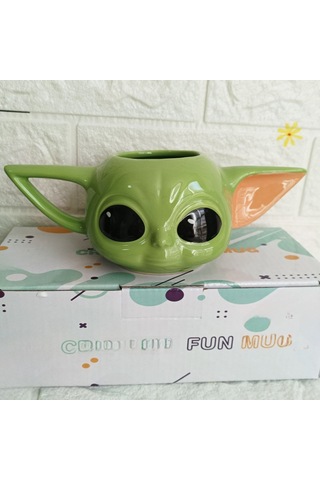 Mufunye Star Wars Yeşil 3d Karikatür Figürlü Seramik Kupa - Kahve/su İçeceği 301-400ml - Animasyon Severler İçin Dayanıklı Tasarım Diğer