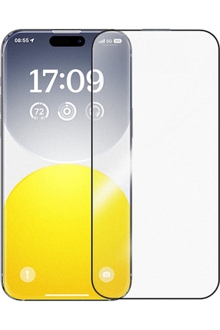 Baseus Crystalline Apple iPhone 15 Pro Uyumlu İçin Parlama Önleyici Tempered
