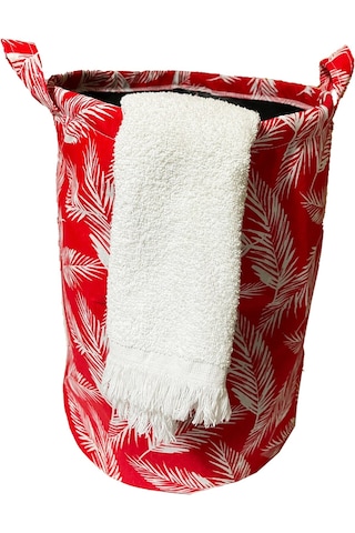 Vip Çamaşır Sepeti Çift Kat Kumaşlı Katlanabilir Sepet-Kırmızıtüy Diğer