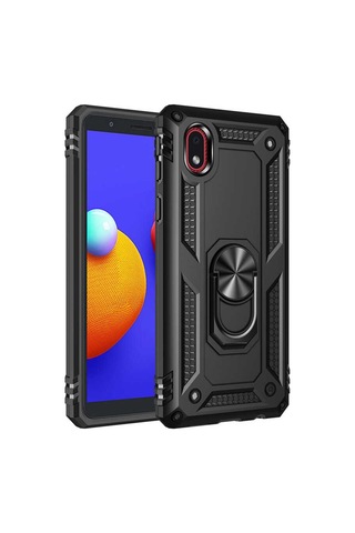 Samsung Uyumlu Galaxy A01 Core Kılıf Zore Vega Kapak-Siyah