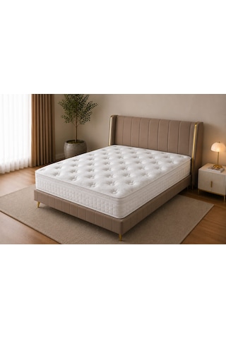 Starline Plus Fermuarlı Pedli Ultra Full Ortopedik Yaylı Yatak 30 Cm Tek Ve Çift Kişilik Beyaz
