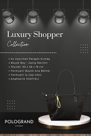 Orijinal Geniş Hacimli Su Geçirmez Paraşüt Kumaş Shopper Trend Ve Şık Büyük Boy Omuz Ve Kol Çantası Gri