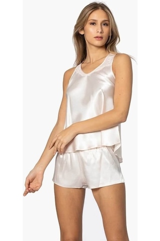 Pierre Cardin 6010 İpek Saten 6 Lı Gecelik Sabahlık Pijama Takım