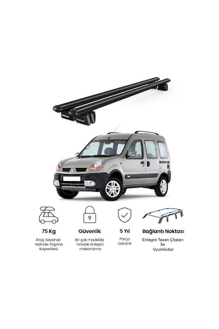 Pençe Renault Kangoo 1997-2007 Uyumlu Siyah Ara Atkı 109cm Port Bagaj Tavan Barı