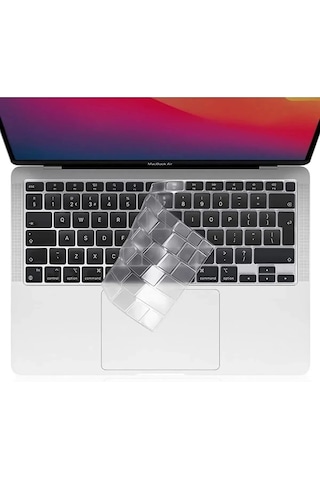 Apple Uyumlu MacBook Air 15 Inç M2 Çip A2941 Tam Alt Üst Kılıf + Klavye Kılıfı + Ekran Koruyucu Film Simli