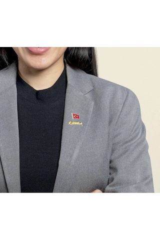 Atatürk İmzalı Ve Bayraklı Yaka Rozeti Seti Çift İkili Çok Renkli