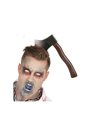 Kafaya Saplanmış Halloween Kanlı Balta Şaka Tacı Tdrtr