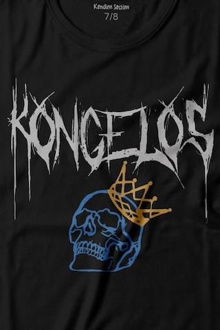 Kendim Seçtim Kongelos Kralsız Taç Gothic Urban Baskılı Tişört Çocuk T-shirt 001