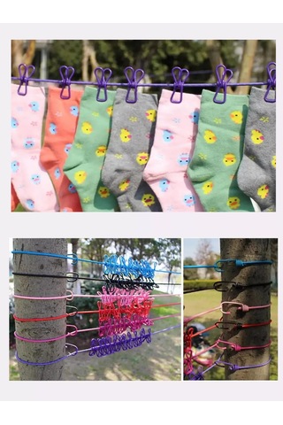 Esfamily Mandallı Çamaşır Kurutma İpi 236849565 Siyah