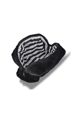 Siyah Peluş Organizer Makyaj Çantası-450