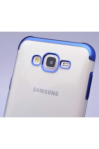 Galaxy J7 Kılıf İnce Köşeleri Renkli Şeffaf Silikon