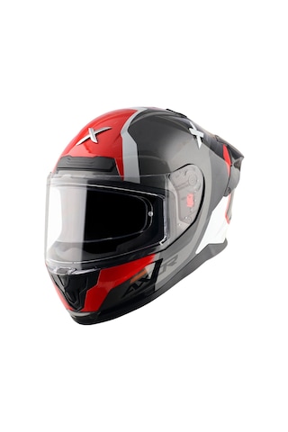 Axor Saber Spark Dull Ece 22.06 Kapalı Kask Beyaz - Kırmızı - Siyah